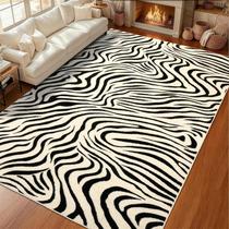Tapete YIHOUSE 274 x 366 cm Lavável com Listras de Zebra Tapete YIHOUSE 274 x 366 cm Lavável com Listras de Zebra