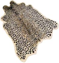 Tapete Yingda1992 com estampa de leopardo em couro bovino sintético 100x95cm