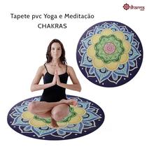 Tapete Yoga e Meditação PVC Mandala Chakras Redondo Tapete Yoga e Meditação PVC Mandala Chakras Redondo