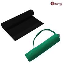 Tapete Yoga Premium Black 2,00m - 5mm+Porta Mat Verde Lima