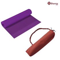 Tapete Yoga Premium Roxo 2,00m-5mm+Porta Mat Laranja Cítrico