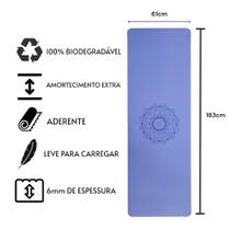 Tapete Yoga Tpe 100% Eco 6mm Mandala Azul 183x61cm Taitek