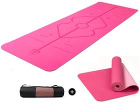 Tapete Yoga TPE Linha de Posição Pilates Anti-slip Colchonet