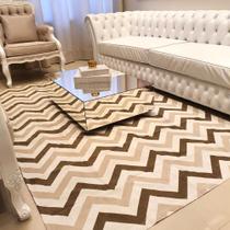 Tapete Zig Zag Para Sala 2,50x1,50 Com Antiderrapante