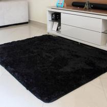 Tapetes 2,50 X 3,00 Metros Peludo Sala Preto Liso