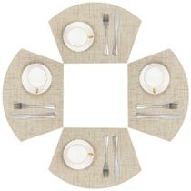 Tapetes americanos de mesa SHACOS Wedge, conjunto de 4 antiderrapantes, bege, amarelo