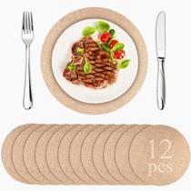Tapetes americanos de serapilheira ATDRU redondos de 30 cm, placas de carregador rústicas x12 Tapetes americanos de serapilheira ATDRU redondos de 30 cm, placas de carregador rústicas x12