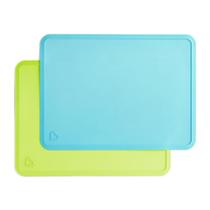 Tapetes americanos de silicone Munchkin Spotless para crianças, pacote com 2, azul/verde