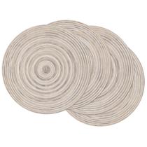 Tapetes americanos SHACOS, redondos, trançados, 38 cm, conjunto de 4 cores variadas Tapetes americanos SHACOS, redondos, trançados, 38 cm, conjunto de 4 cores variadas