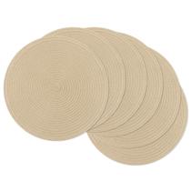 Tapetes americanos SHACOS, redondos, trançados, 38 cm, conjunto de 6 bege claro