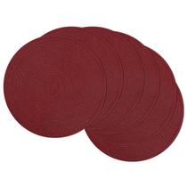 Tapetes americanos SHACOS, redondos, trançados, 38 cm, conjunto de 6 poliéster cor de vinho
