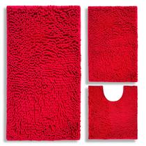 Tapetes de banheiro BOANKODU Chenille, 3 peças, absorventes extra macios Tapetes de banheiro BOANKODU Chenille, 3 peças, absorventes extra macios