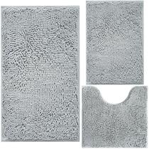 Tapetes de banheiro BOANKODU Chenille, 3 peças, absorventes extra macios Tapetes de banheiro BOANKODU Chenille, 3 peças, absorventes extra macios