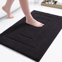 Tapetes de banheiro Buganda de microfibra absorvente macia 60x40cm pretos Tapetes de banheiro Buganda de microfibra absorvente macia 60x40cm pretos