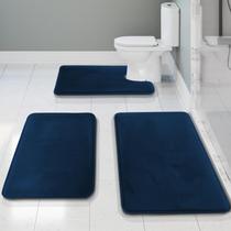 Tapetes de banheiro Conjunto de tapetes de banho Clara Clark Memory Foam Blue