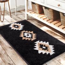 Tapetes de banheiro DEXDE Black Boho Aztec 60x90cm Tapete de banho