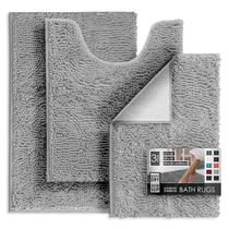 Tapetes de banheiro Hearth & Harbor Chenille antiderrapantes 43x61cm