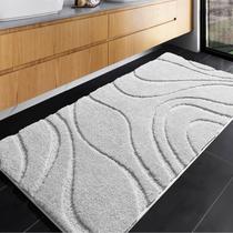 Tapetes de banheiro Mat DEXDE Soft Plush Shaggy Microfiber Grey