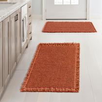 Tapetes de banheiro MIULEE Fall Orange Waffle 17x24in, conjunto de 2