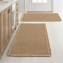 Tapetes de banheiro MIULEE Waffle, conjunto de 2 marrons, 50x80cm, antiderrapantes