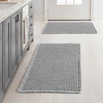 Tapetes de banheiro MIULEE Waffle Light Grey 17x24in, conjunto de 2