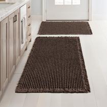 Tapetes de banheiro MIULEE Waffle Set 2 Chocolate 40x60cm+45x75cm