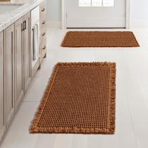 Tapetes de banheiro MIULEE Waffle Terracotta 17x24in, conjunto de 2