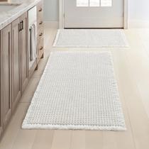 Tapetes de banheiro MIULEE Waffle White 17x24cm+18x30cm Conjunto de 2