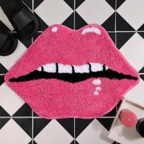 Tapetes de banheiro Panstar Pink Cute Lips Bath Mat Non Slip Tapetes de banheiro Panstar Pink Cute Lips Bath Mat Non Slip
