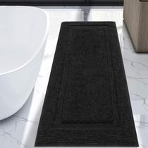 Tapetes de banheiro Runner SHACOS Super Soft 50x120cm pretos