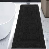 Tapetes de banheiro SHACOS Super Soft 61x152cm pretos antiderrapantes