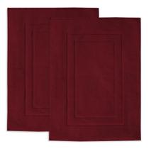 Tapetes de banho Feather & Stitch 100% algodão felpudo, 2 peças, vermelhos Tapetes de banho Feather & Stitch 100% algodão felpudo, 2 peças, vermelhos