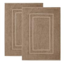 Tapetes de banho Feather & Stitch, 2 peças, 100% algodão, linho felpudo