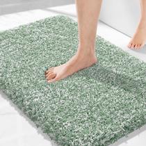 Tapetes de banho Yimobra Verde claro e branco 80x50cm Microfibra
