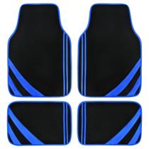 Tapetes de carro CAR PASS de material sintético azul impermeável 4 peças Tapetes de carro CAR PASS de material sintético azul impermeável 4 peças