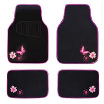 Tapetes de carro CAR PASS Embroidery Butterfly Pink, conjunto de 4 Tapetes de carro CAR PASS Embroidery Butterfly Pink, conjunto de 4