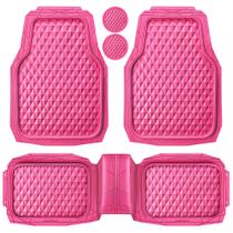 Tapetes de Carro CAR PASS Heavy Duty - Borracha Rosa 3D Losango