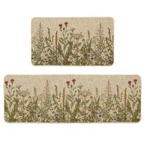 Tapetes de cozinha Artoid Mode Wildflower Spring Floral, conjunto de 2
