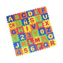 Tapetes de Espuma para Bebês - 36 Peças com Letras e Números - Quebra-Cabeça Educacional