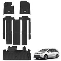 Tapetes de Piso 3W em TPE com Ajuste Sob Medida para Toyota Sienna 2021-2026