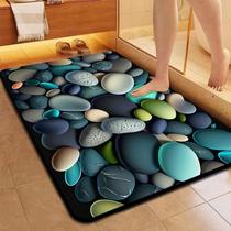 Tapetes De Secagem Rápida Em Microfibra Antiderrapante Para Banheiro / Porta De Entrada Estilo 3D de Pedra Tapetes De Secagem Rápida Em Microfibra Antiderrapante Para Banheiro / Porta De Entrada Estilo 3D de Pedra