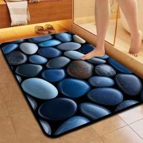 Tapetes De Secagem Rápida Em Microfibra Antiderrapante Para Banheiro / Porta De Entrada Estilo 3D de Pedra