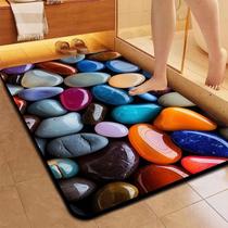 Tapetes De Secagem Rápida Em Microfibra Antiderrapante Para Banheiro / Porta De Entrada Estilo 3D de Pedra
