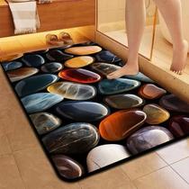 Tapetes De Secagem Rápida Em Microfibra Antiderrapante Para Banheiro / Porta De Entrada Estilo 3D de Pedra