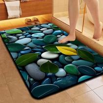 Tapetes De Secagem Rápida Em Microfibra Antiderrapante Para Banheiro / Porta De Entrada Estilo 3D de Pedra
