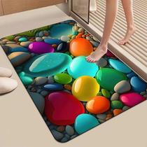 Tapetes De Secagem Rápida Em Microfibra Antiderrapante Para Banheiro / Porta De Entrada Estilo 3D de Pedra Tapetes De Secagem Rápida Em Microfibra Antiderrapante Para Banheiro / Porta De Entrada Estilo 3D de Pedra