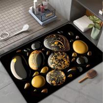 Tapetes De Secagem Rápida Em Microfibra Antiderrapante Para Banheiro / Porta De Entrada Estilo 3D de Pedra