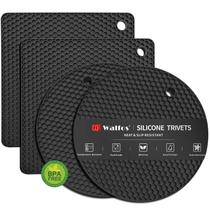 Tapetes de tripé de silicone Walfos resistentes ao calor x4 pretos Tapetes de tripé de silicone Walfos resistentes ao calor x4 pretos
