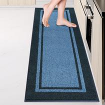 Tapetes Kitchen Runner, análogos, antiderrapantes, laváveis, 24x84 cm, azul claro Tapetes Kitchen Runner, análogos, antiderrapantes, laváveis, 24x84 cm, azul claro