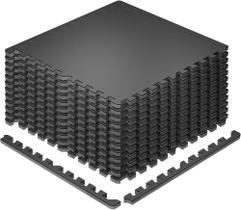 Tapetes para equipamentos de ginástica SUPERJARE, 12 peças, 48 pés quadrados, pretos Tapetes para equipamentos de ginástica SUPERJARE, 12 peças, 48 pés quadrados, pretos